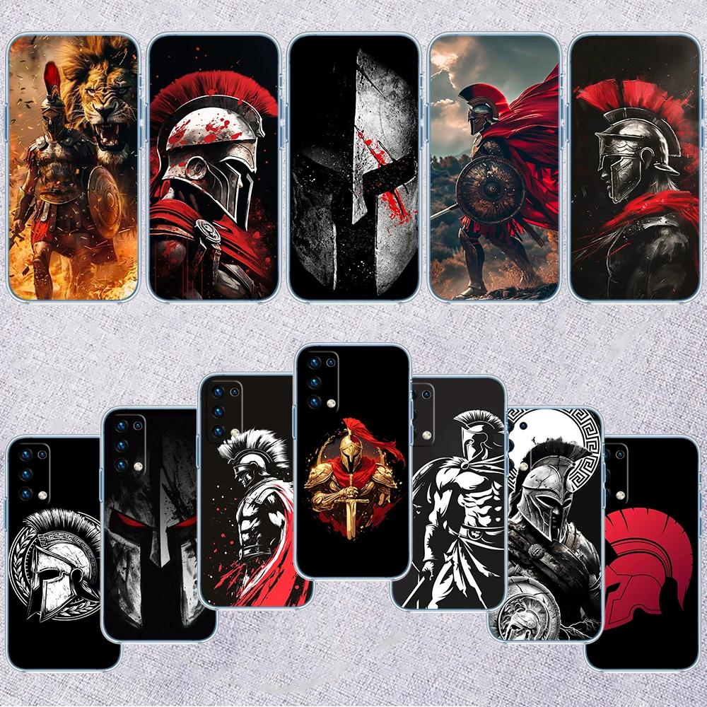 Фото Прозрачный чехол для телефона IJ54 Spartan Warrior для Motorola Moto G7 G8 G9 G84 G85 G73 G24 G15 Z2 Play Power Plus №1