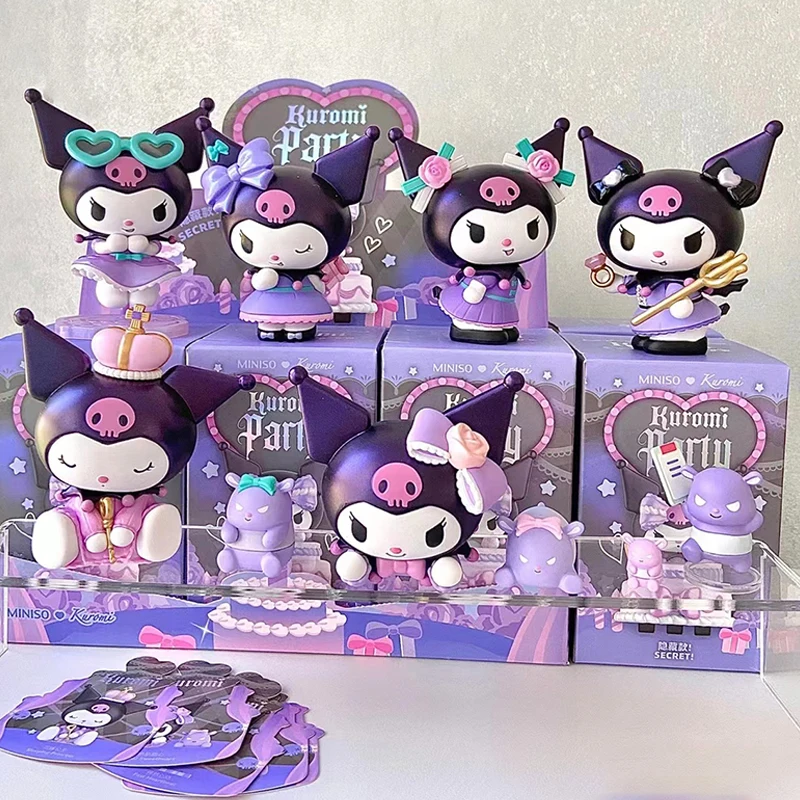 

Sanrio глухая коробка Kuromi счастливая гадания фигурка Kawaii аниме Серия Модель Статуя Кукла милое украшение девочка подарок на день рождения