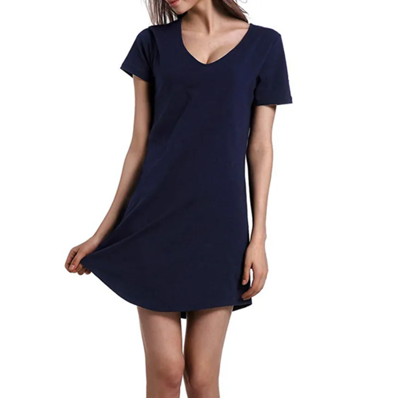 Spring Summer New Women's Nightdress Round Neck Soft Skin-friendly Home Service Sleep Tops Sexy Nightwear Sleepwear Women