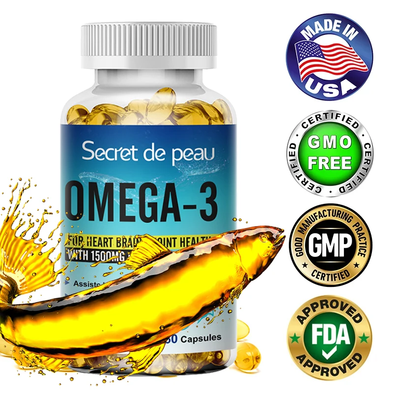

Fish Oil Omega 3 EPA & DHA 2250mg - Immune & Heart Supporting Fatty Acids - Promotes Immunity, Joints, Eyes, Brain & Skin Health