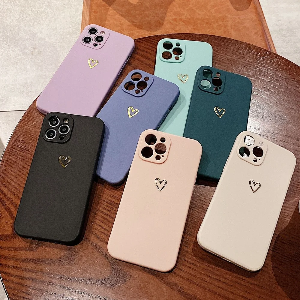 

Girls Love Heart Pattern Phone Case for IPhone 11 12 13 Pro IPhone 7 8 Plus X XR XS Max MiniSE Soft Shockproof Cases Cover