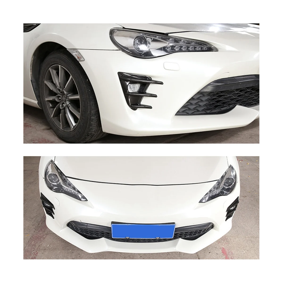 

Black Front Bumper Fog Light Cover Fog Light Bezel Covers Fog Lamp Grille for GT86 2017-2019