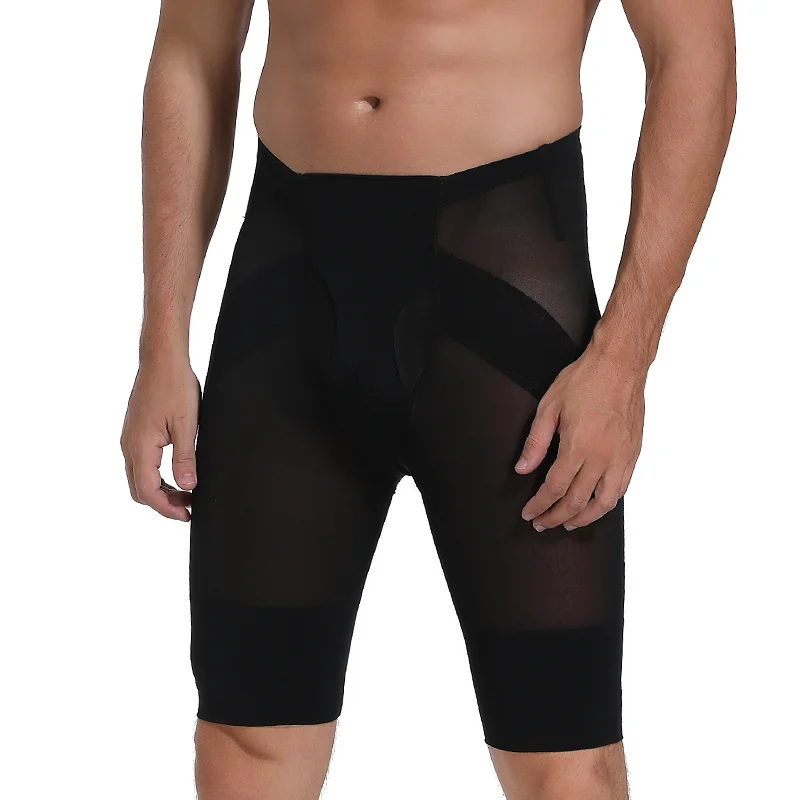 Mens High Waist Tummy Control Panties Body Shaper Shorts Breathable Mesh Leg Compression Slimming Shapewear Buttocks Lifter Pant