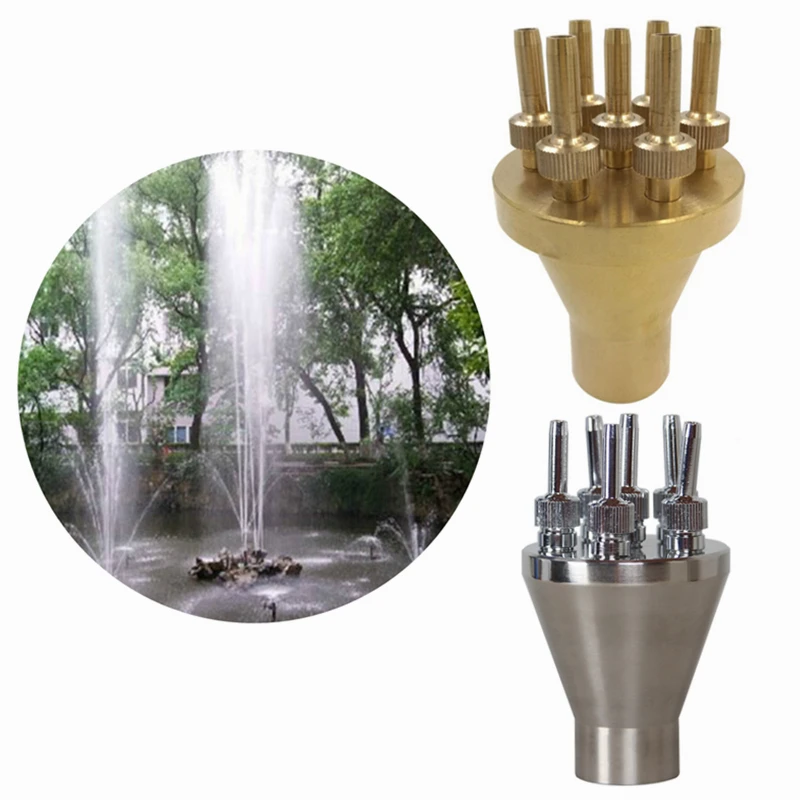

1" 1.5" 2" Center Straight Fountain Nozzles Stainless Steel Brass Garden Pool Outdoor Music Water Features Fountains