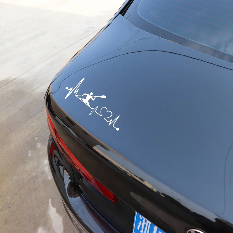 Наклейка на автомобиль индивидуальная забавная с пульсометром лодкой гребной