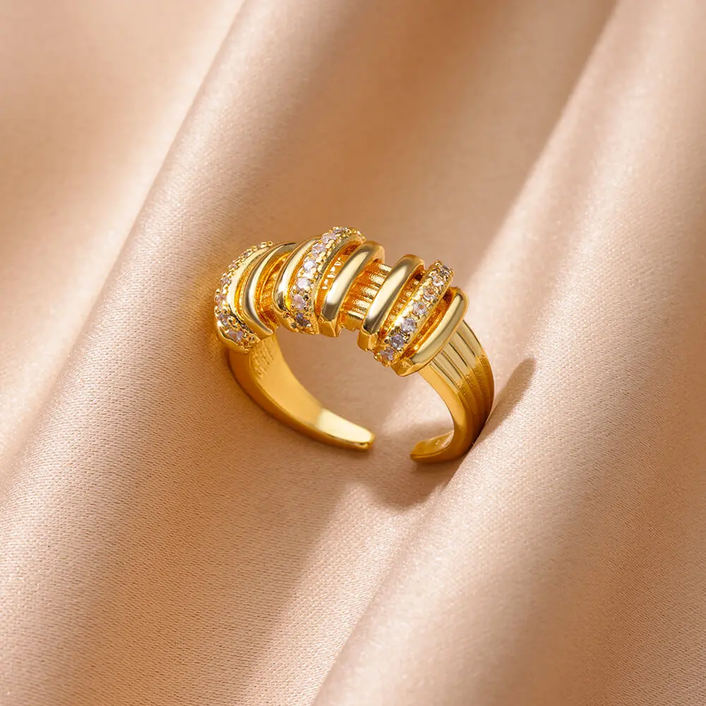 Геометрическое кольцо из нержавеющей стали для женщин, модное ...