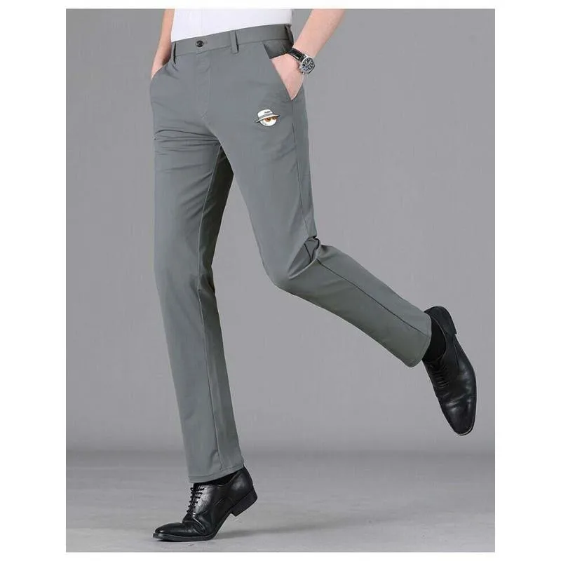 Spring and Summer Men's Golf Pants High Quality Elastic Fashion Men's Ice Silk Breathable Golf Pants Men's Casual Pants