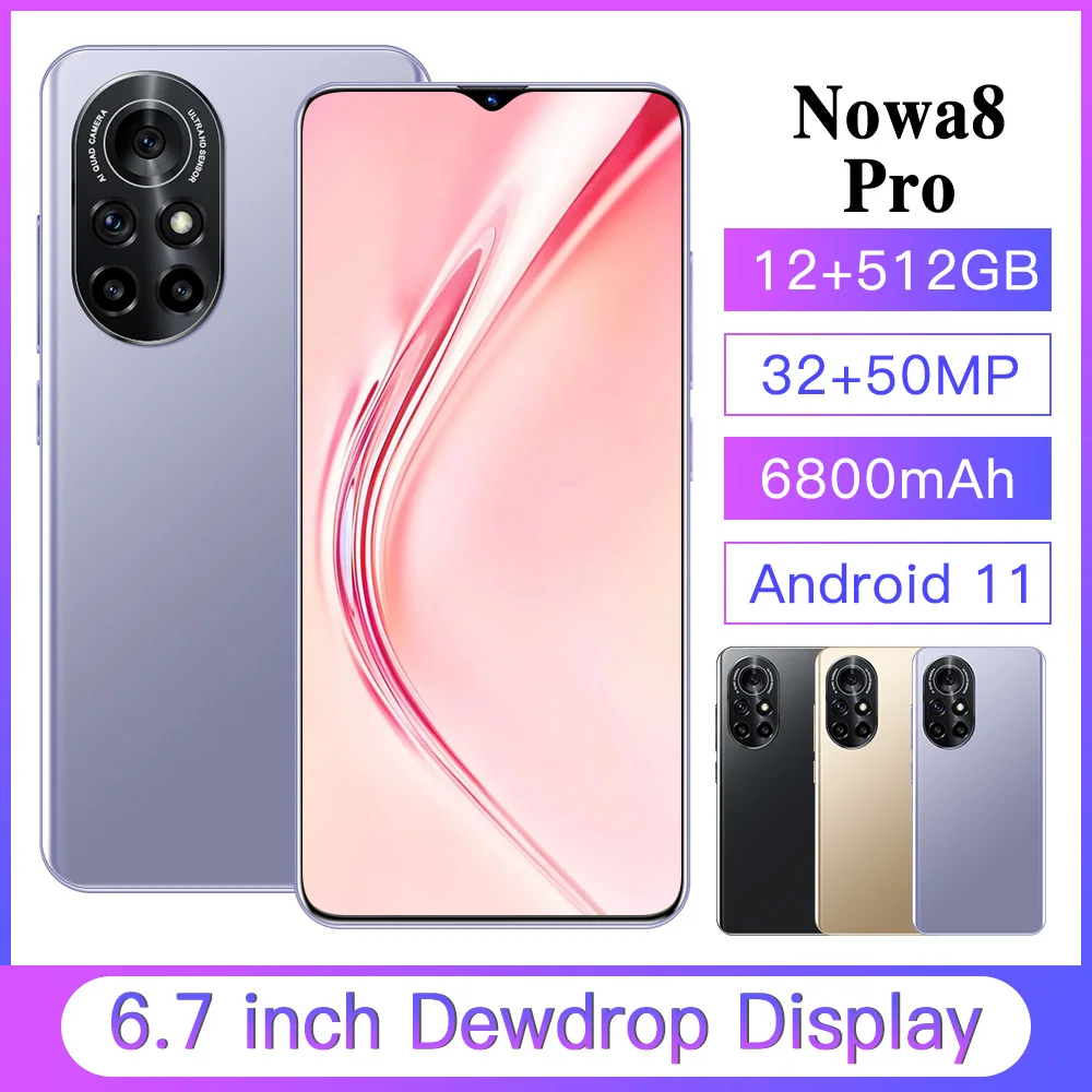Смартфон NOVO 8 Pro HD экран 6 7 дюйма 6G 128 ГБ/8G 256 Гб поддержка Google Play (GMS включает)