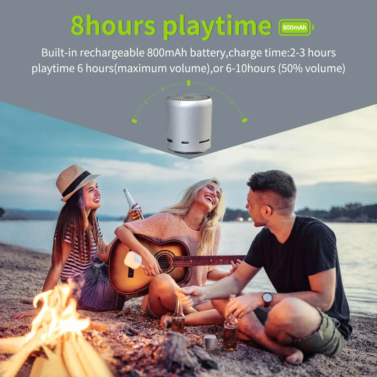 Фото EWA A107S TF Bluetooth-динамик с двумя динамиками, стерео, уличная воспроизведение музыки, портативный металлический сабвуфер, беспроводной динамик №5