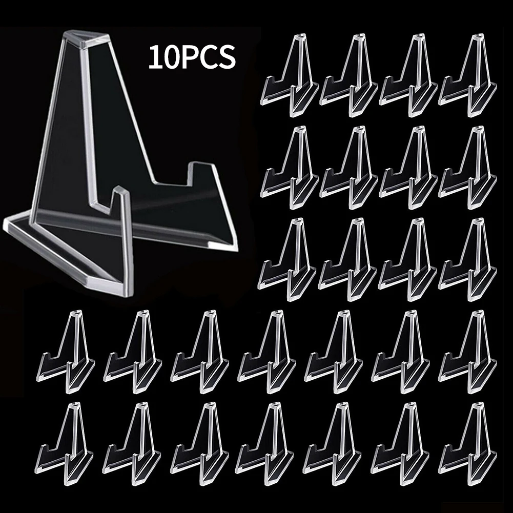 

10pcs Clear Acrylic Coin Display Stand Holders Easel Rack Card Commemorative Challenge Coin Capsule Holders
