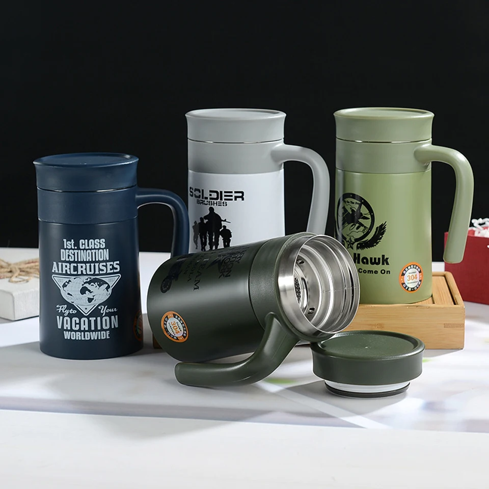 

Vacuum Flasks Thermoses 48hours Stainless Steel Coffe Tea Bottle 520ML With Handgrip Thermal Insulated Cup Portable Travel Mugs