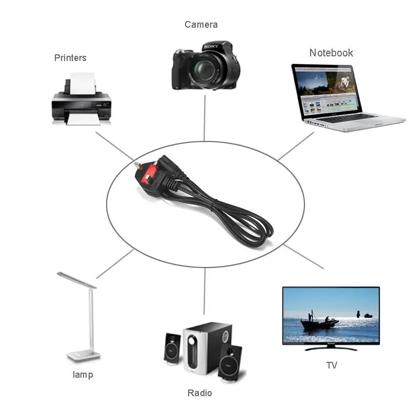 2-зубчатый шнур питания переменного тока PHOMAX кабель 1 м штепсельная вилка