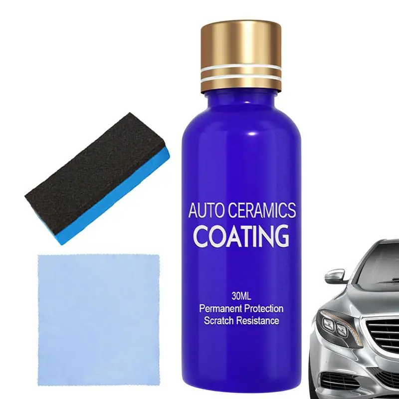 

9H Ceramic Coating For Cars Anti-scratch Car Polish Sealant 30ML Mirror Paint Protection Car Kit With Sponge And Cloth Easy To