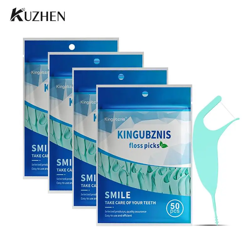 

50Pcs/Bag Dental Floss Picks Interdental Brush Disposable Teeth Picks Tooth Clean Oral Hygiene Care Tool