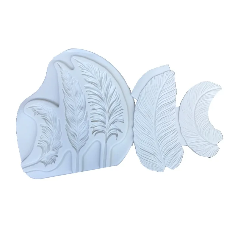 

2pcs Feather Sugar Silicone Molds for Baking Fondant Molds Cake Decorating Tools Biscuit Chocolate Mold Baking Utensils