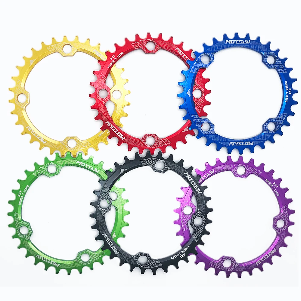 104BCD Narrow Wide Chainring 32T 34T 36T 38T chain ring MTB Mountain bike bicycle crankset Tooth plate Parts(Round Oval) |