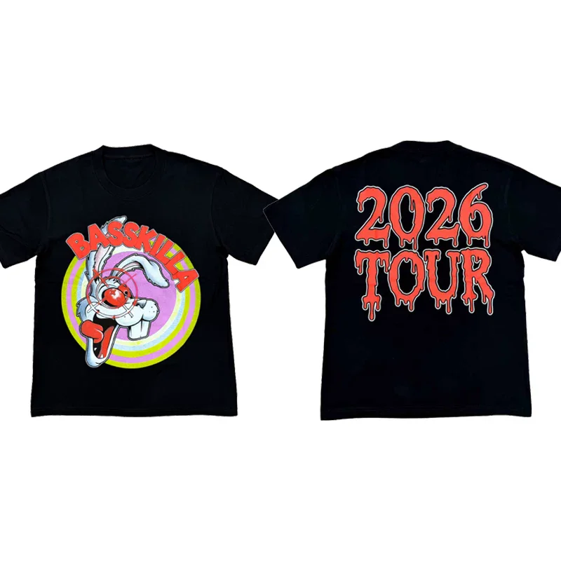 Фото Новые мужские футболки Monster T-Shirts с символикой тура Che Encore 2026, хип-хоп, скейтборд, уличный стиль, хлопковые футболки, размер US F46 №2