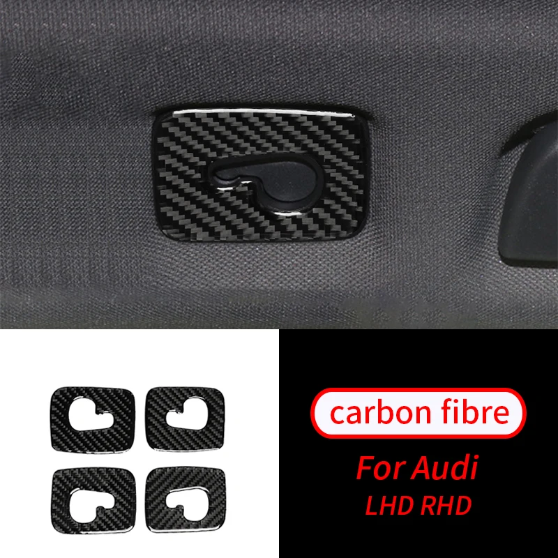 

For Audi Q7 SQ7 4M 2016-2019 Real Carbon Fiber Roof Hook Decoration Protective Decals Cover Trim Auto Interior Accessories