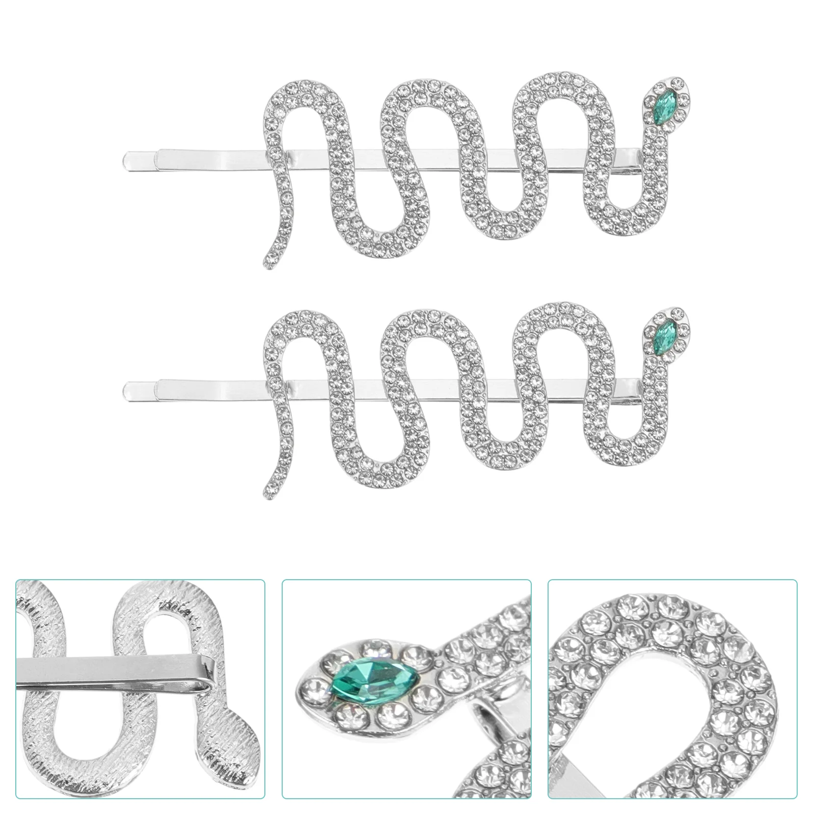 

Hair Snake Accessories Clip Pin Rhinestone Crystalclips Jewelrybarrettes Non Weddingbarrette Bobby Alloyshinypiece Hairclip Bang