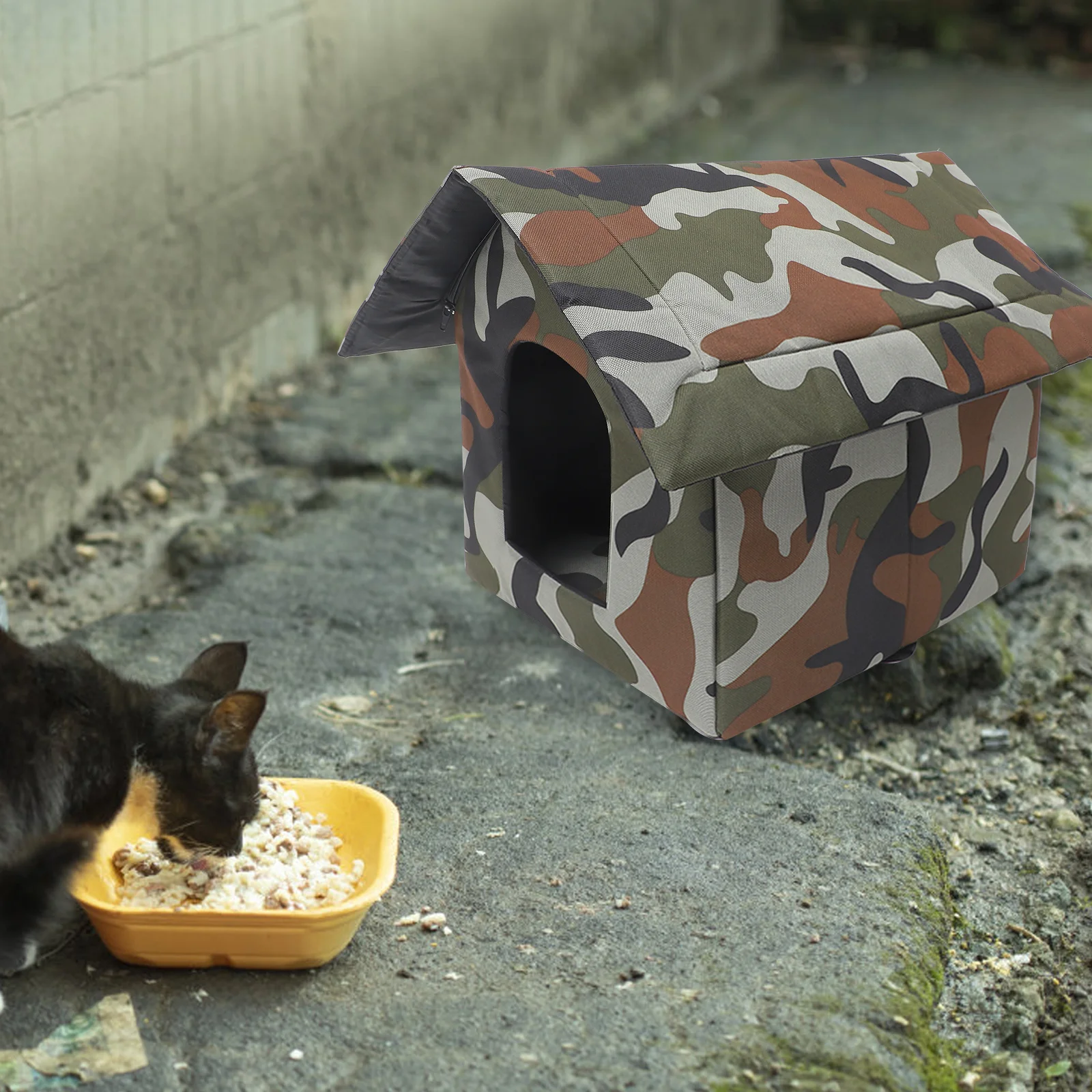 Укрытое укрытие для кошек маленькое гнездо собак клетка домики на улице зимняя