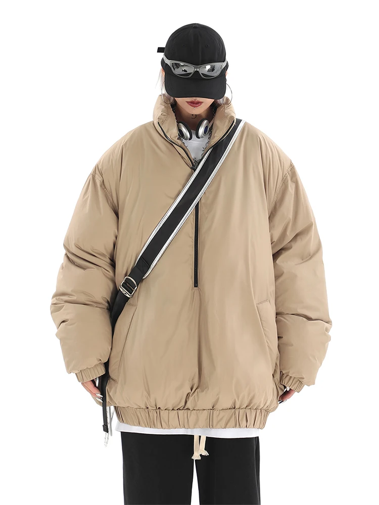 

2022 Winter Clothes Women Coat Oversize Simple Puffer Jacket BF Style Outwear Cotton-padded Coats Stand Collar Parkas Streetwear