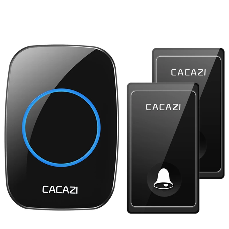 

CACAZI self-powered FA60 wireless doorbell waterproof 1 2 button 1 2 3 receiver US EU UK AU plug household doorbell without batt