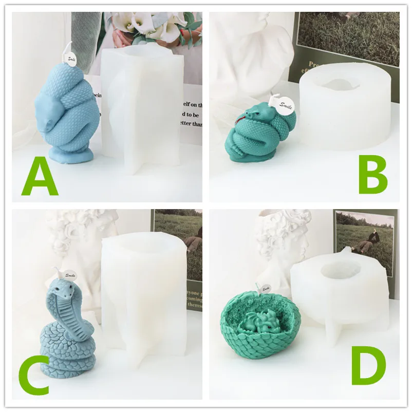 3D Силиконовая Форма Для Змеи Ароматерапевтическая Свеча Набор сделай Сам Кобра