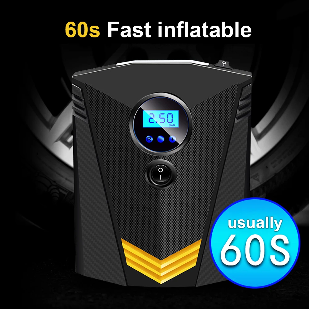 Автомобильный воздушный компрессор насос цифровой для авто автомобиля