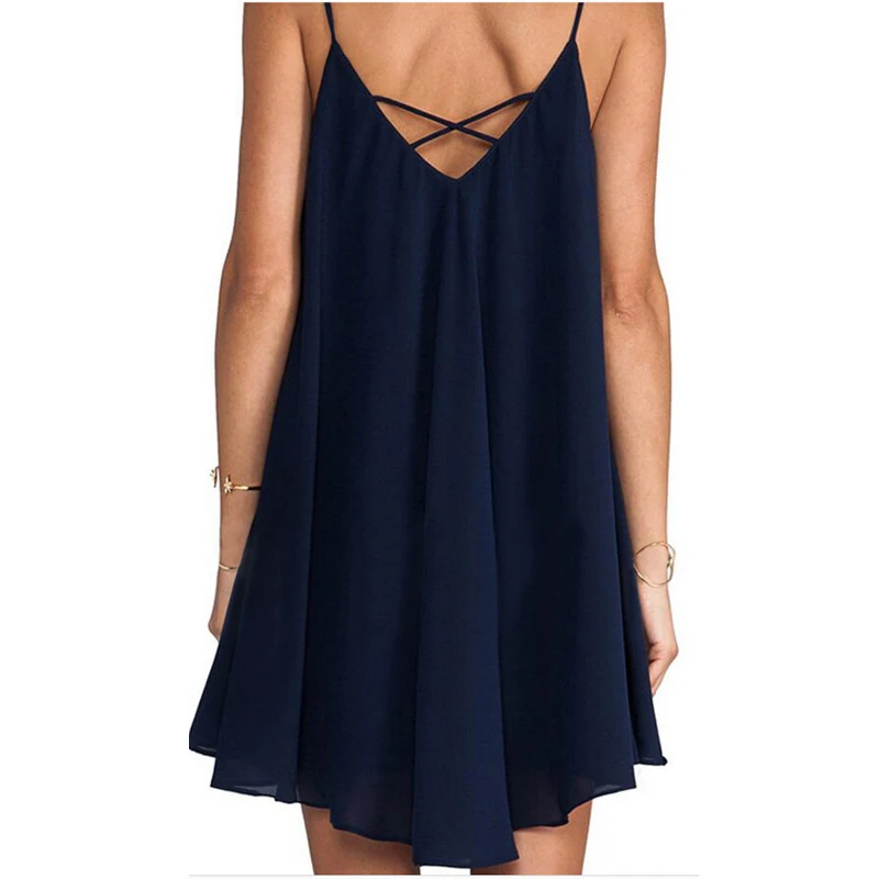 Sexy Spaghetti Strap V-Neck Nightdress Women Nightie Summer Chiffon Nightgown Female Mini Sleep Dress Thin Light Loose S-6XL
