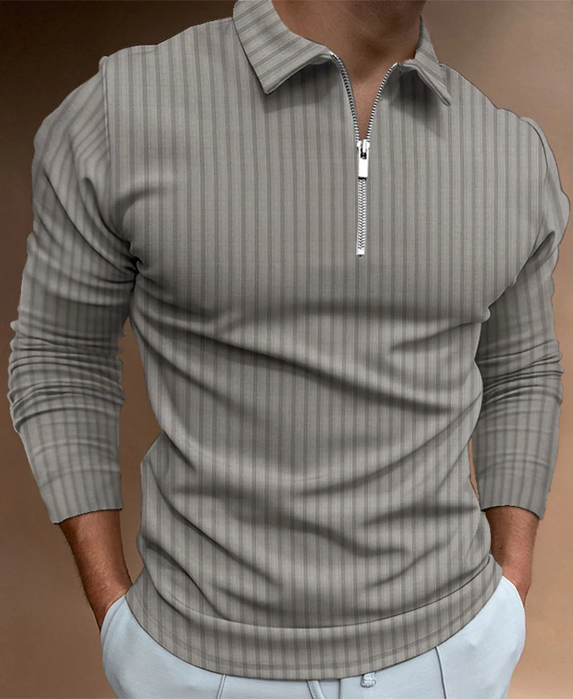 

S-5XL Men's Casual Autumn Long Sleeve Polo Shirts Men Male Zip Tee Shirt Men Tops Street Golf Clothing Clothes For Men 2022