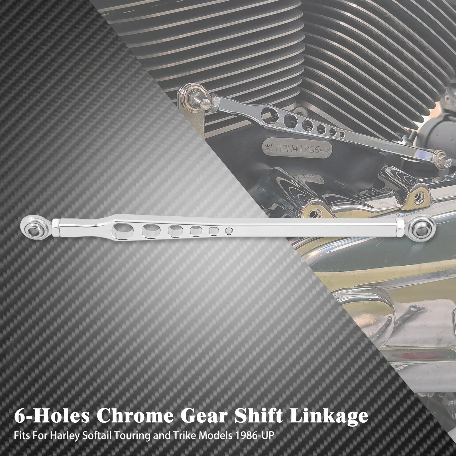 

Мотоциклетный черный/хромированный рычаг переключения передач 330 мм для Harley Dyna Softail Touring Electra Street Glide Fat Boy Night Train