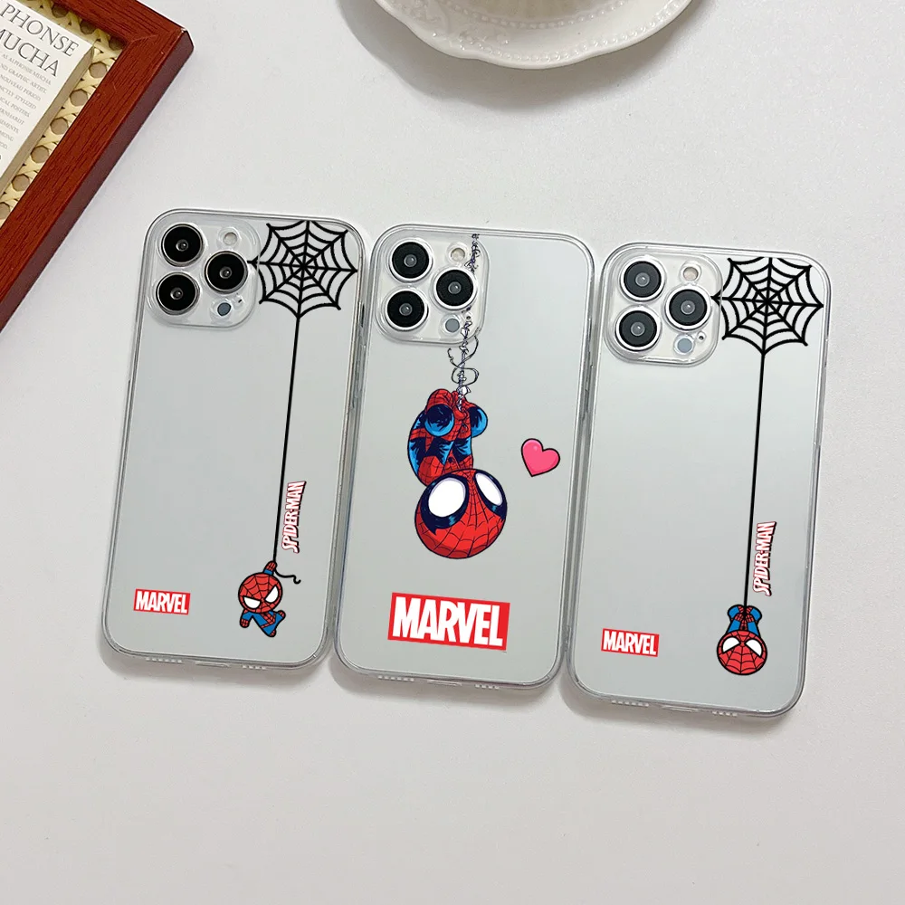 

Marvel cartoon spiderman Phone Case For Samsung A53 A50 A12 A52 A52S A51 A72 A71 A91 A32 A22 A20 A30 A21S 4G 5G Transparent Capa