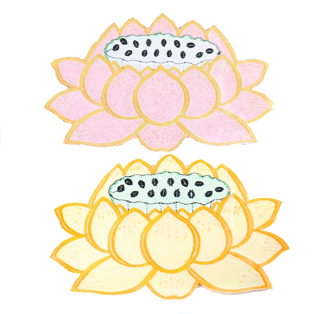 Вышитая нашивка в виде лотоса этнические большие тканевые наклейки буддийские