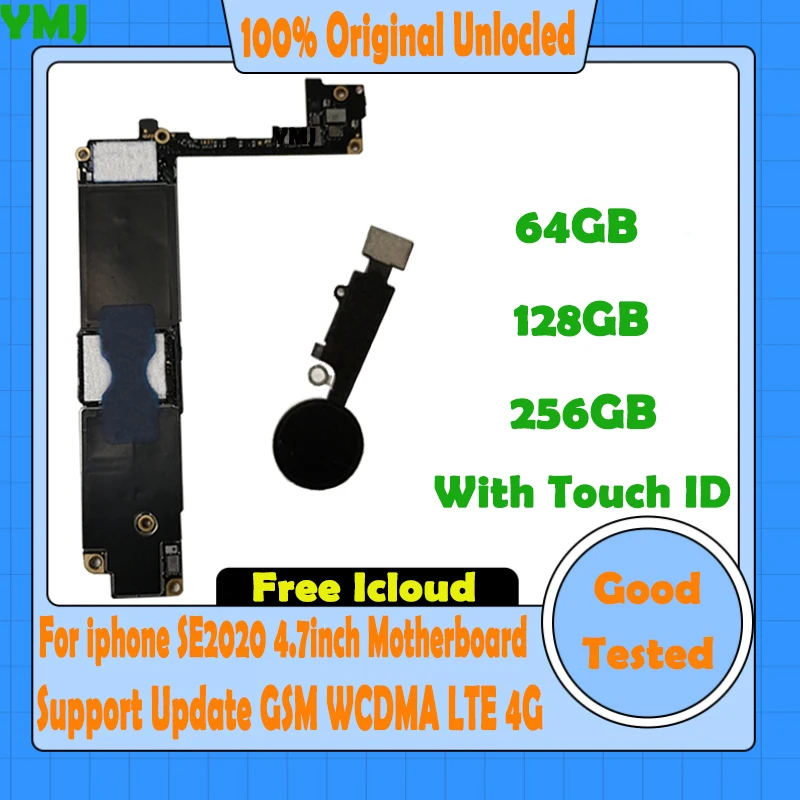 

Original Unlocked Clean Icloud Logic Board For IPhone SE 2020 Motherboard Tested Plate 64G-128G-256G Mainboard With/No Touch ID