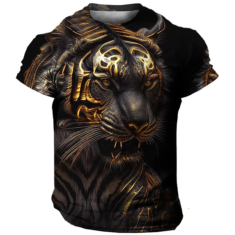 

Футболка мужская оверсайз с 3D принтом тигра, Повседневная быстросохнущая Модная рубашка с принтом животных, уличная одежда, лето