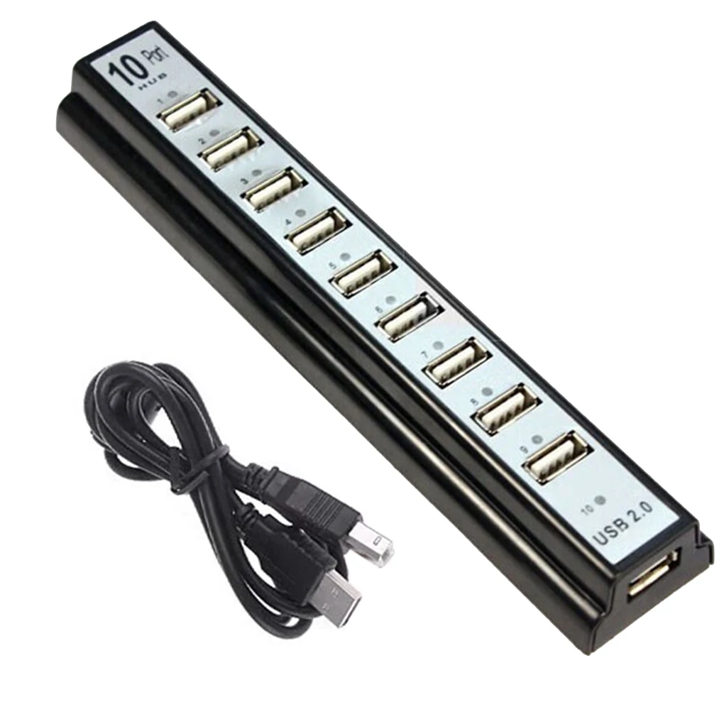 

10-портовая клавиатура USB 2 0 разветвитель концентратор для смартфона расширитель портативный кабель для передачи данных адаптер питания эле...
