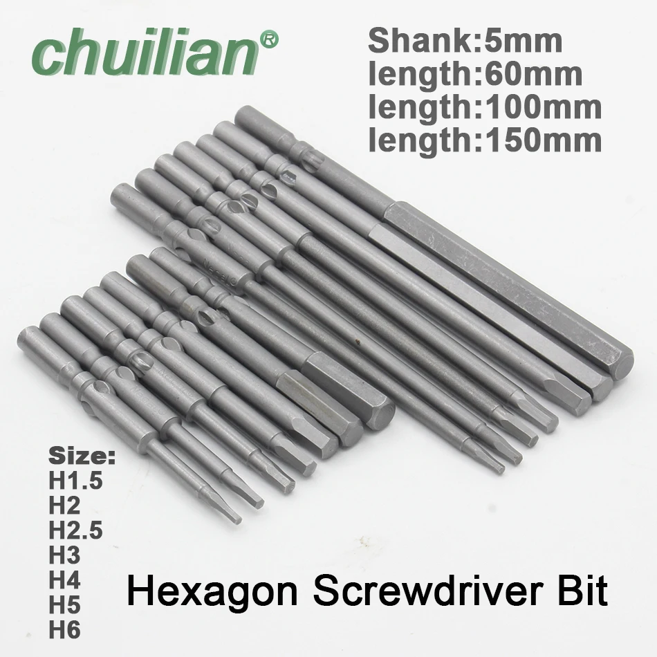 

1Pcs Magnetic Hexagon Screwdriver Bit S2 Steel 801 5mm Round Shank Screwdrier Drive Power Drill Bit 60mm 100mm 150mm