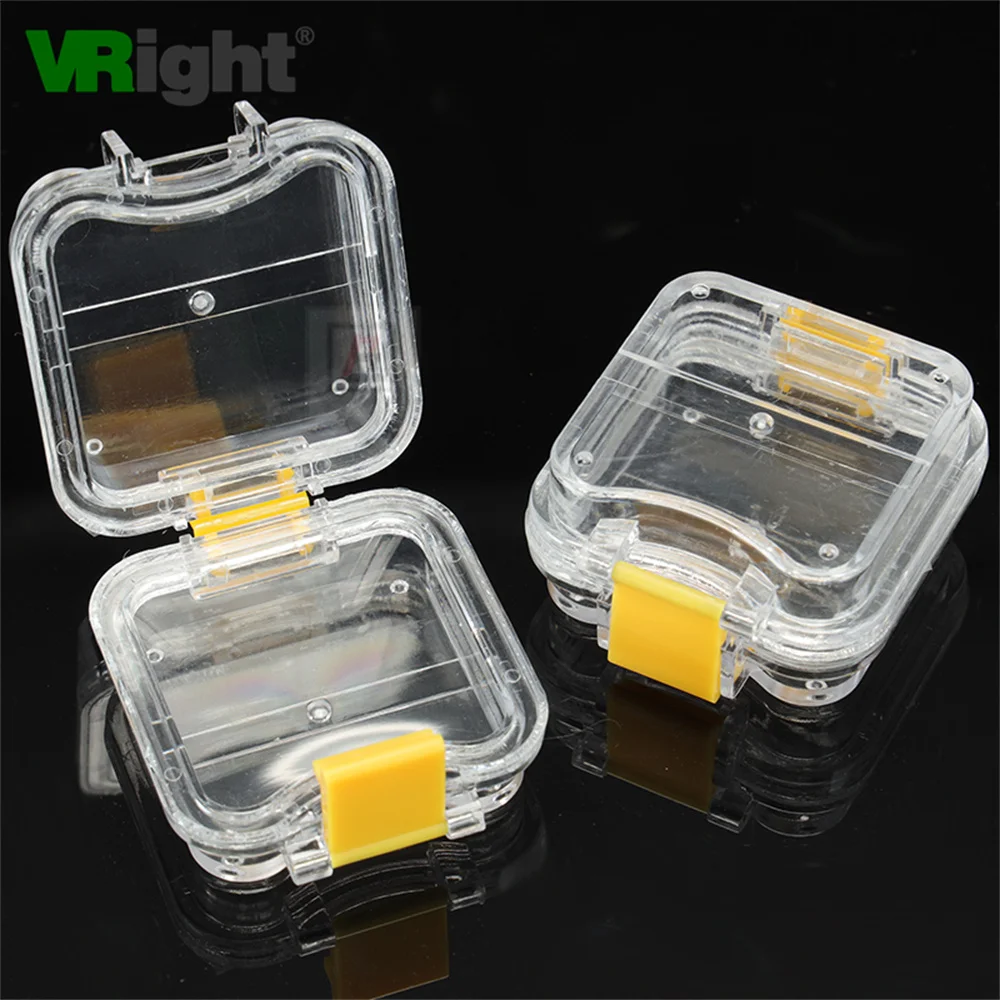 

10pcs Small Dental Crown Box With Transparent Flexible Film Denture Storage Plastic Teeth Tool Material Inside