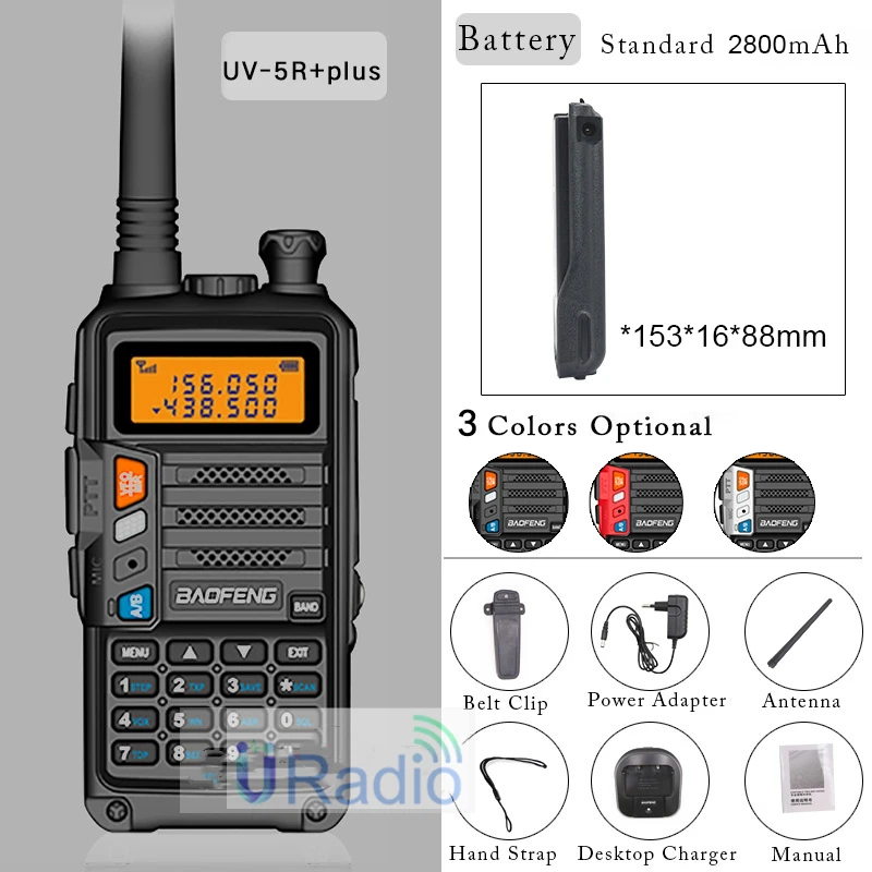 BaoFeng Walkie Talkie UV-5R+Plus 8W/10W Two-way Radio 10KM Portable Radio for Hunting Upgrade of UV-5R UV-10R Ham Radio DualBand