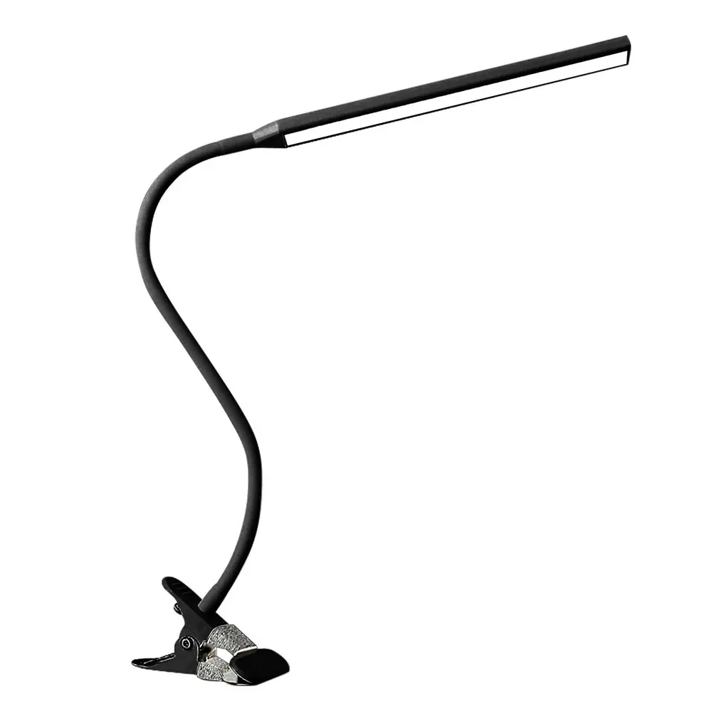 

Светодиодная настольная лампа на гибкой ножке, складной приглушаемый светильник для чтения, кровати, офиса и компьютера с зарядкой и клипсой