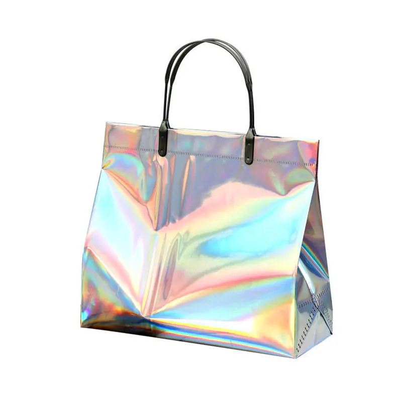 Повседневная Сумка-тоут из ПВХ с лазерным рисунком толстая водонепроницаемая