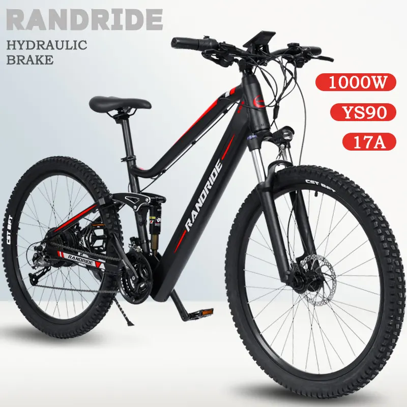 Купи 2022 NEW Electric Bike 17AH 1000W Mountain Bike Electric Bicycle Built-in Lithium Battery Road Ebike With Full Suspension Bike за 151,164 рублей в магазине AliExpress