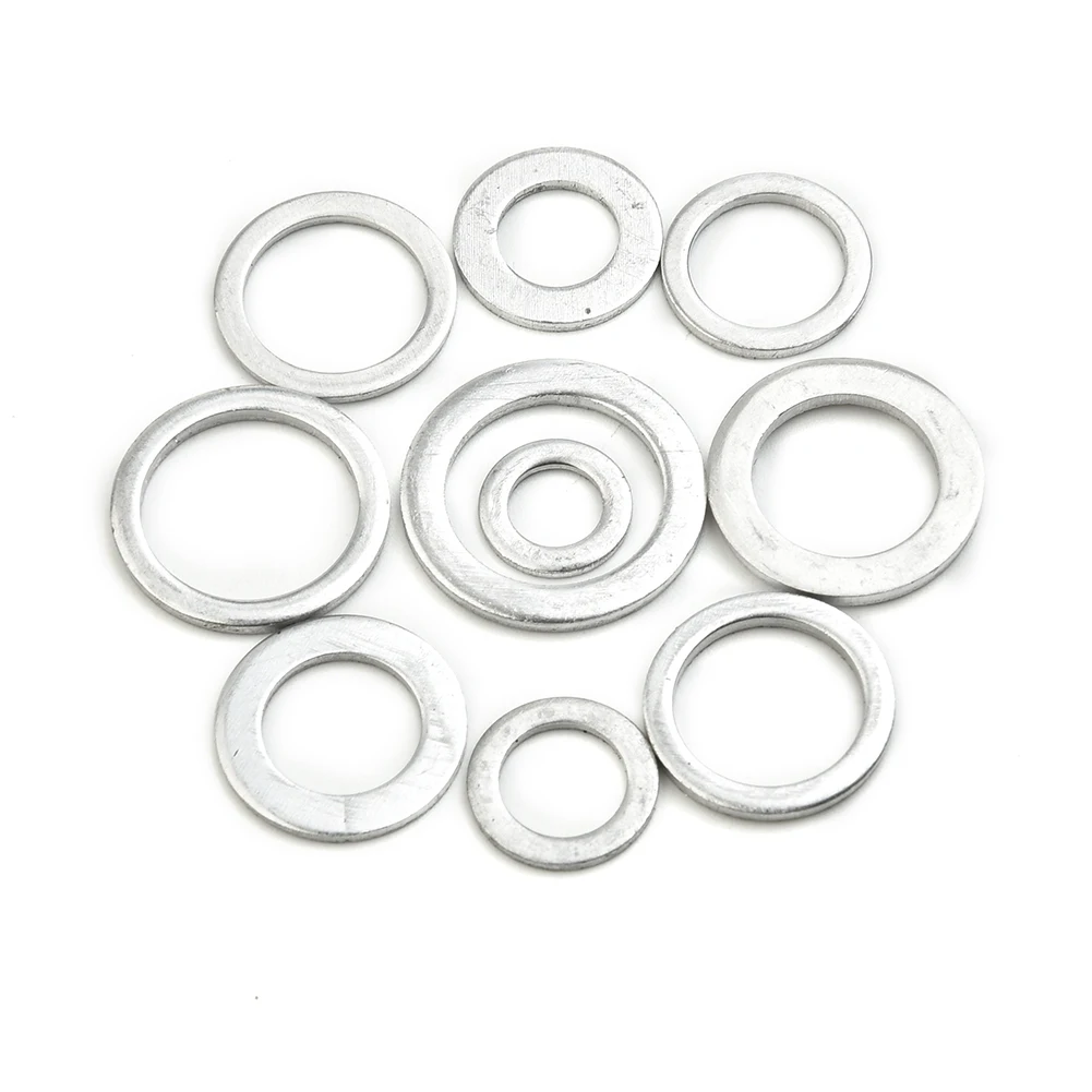 

450pcs/set Oil Drain Plug Aluminum Washer Gasket Wear Resistant Assortment With Plastic Box For Machine With Vibration Load
