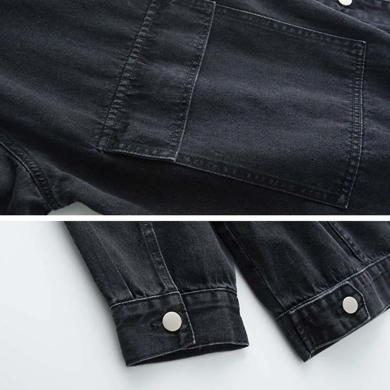 Женские джинсовые куртки для пар мешковатая однобортная уличная Куртка в стиле