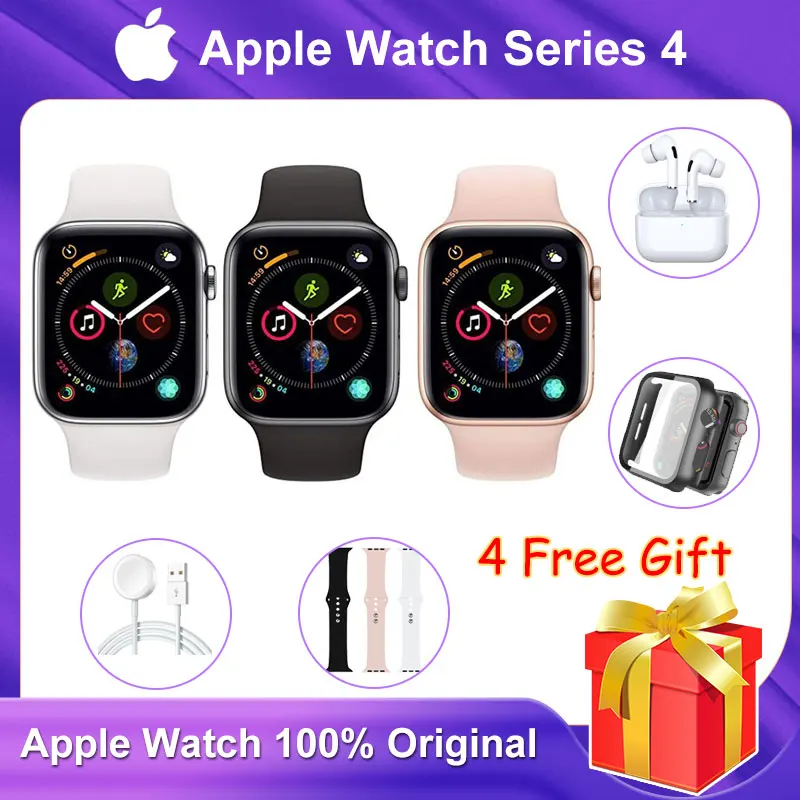 

Original Apple Watch Series 4 GPS Cellular 40MM/44MM Aluminum Sport Smart Watches Women Fashion Free Gift AirPods Watch Case