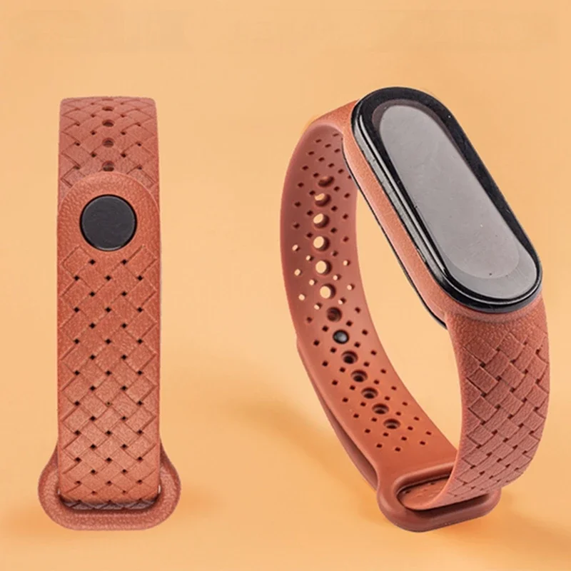 Фото Ремешок из углеродного волокна для Xiaomi Mi Band 7 nfc, браслет для умных часов, силиконовый браслет correa Mi Band 6 4 5 3, аксессуары №5