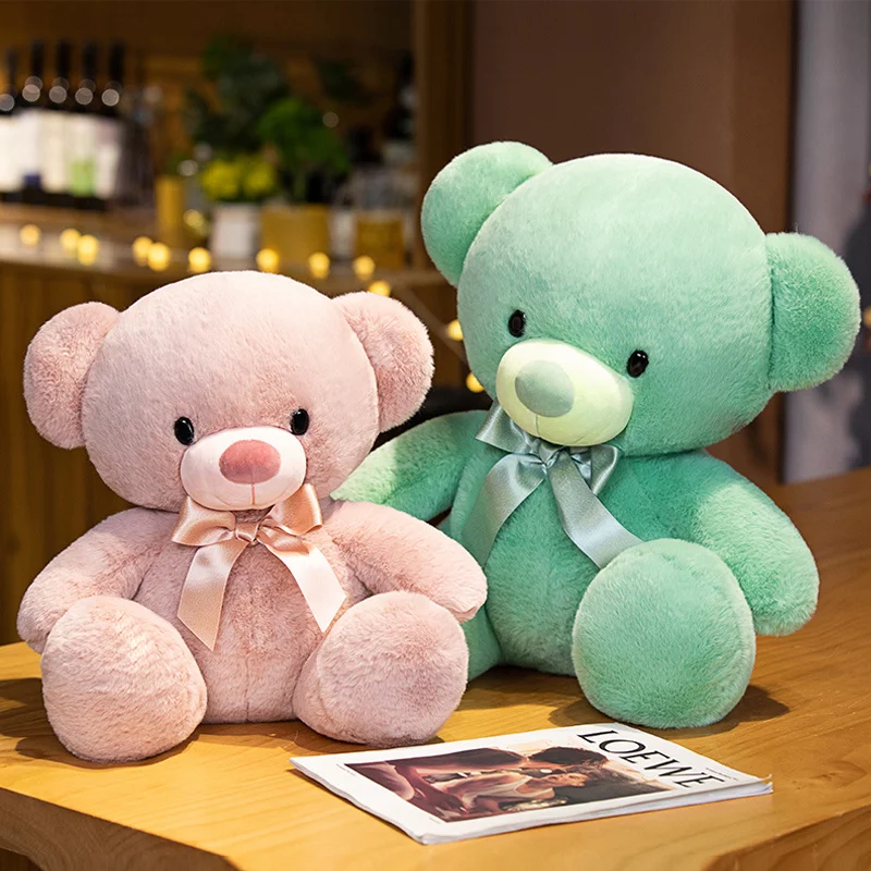 

New 1pc 35-50cm Cute Bow Tie Teddy Bear Plush Toys Stuffed Soft Doll For Children Kids Lovers Kawaii Gift Animal Plushie Pillow