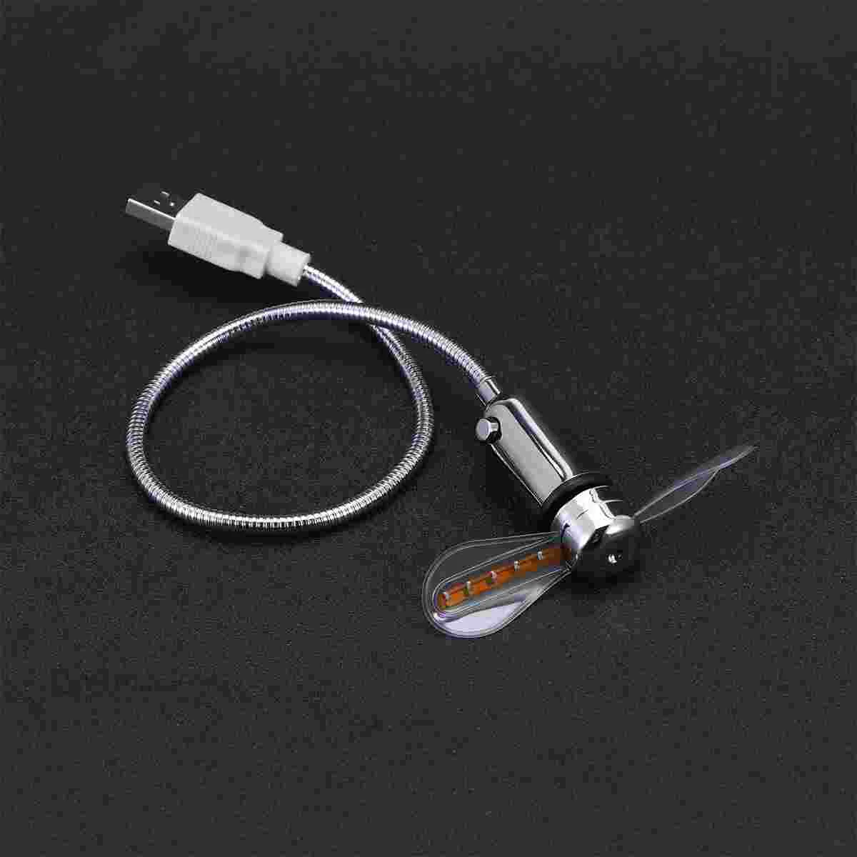 

Fan Usb Led Mini Flexible Laptop Cooling Accessories Clock Programmable Notebook Desktop Flashing
