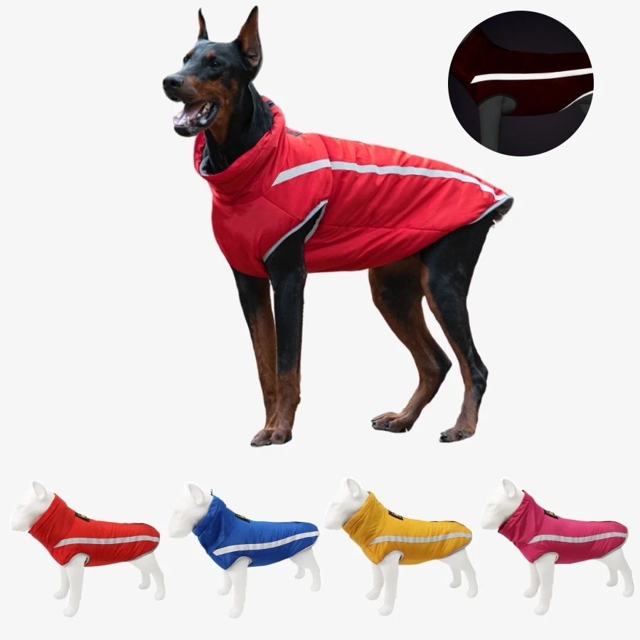 

Warm Dog Clothes for Large Dog Winter Thicken Dog Coat Outdoor Height Collar Windproof Jacker Pet Dog Cotton Vest Dog Supplies