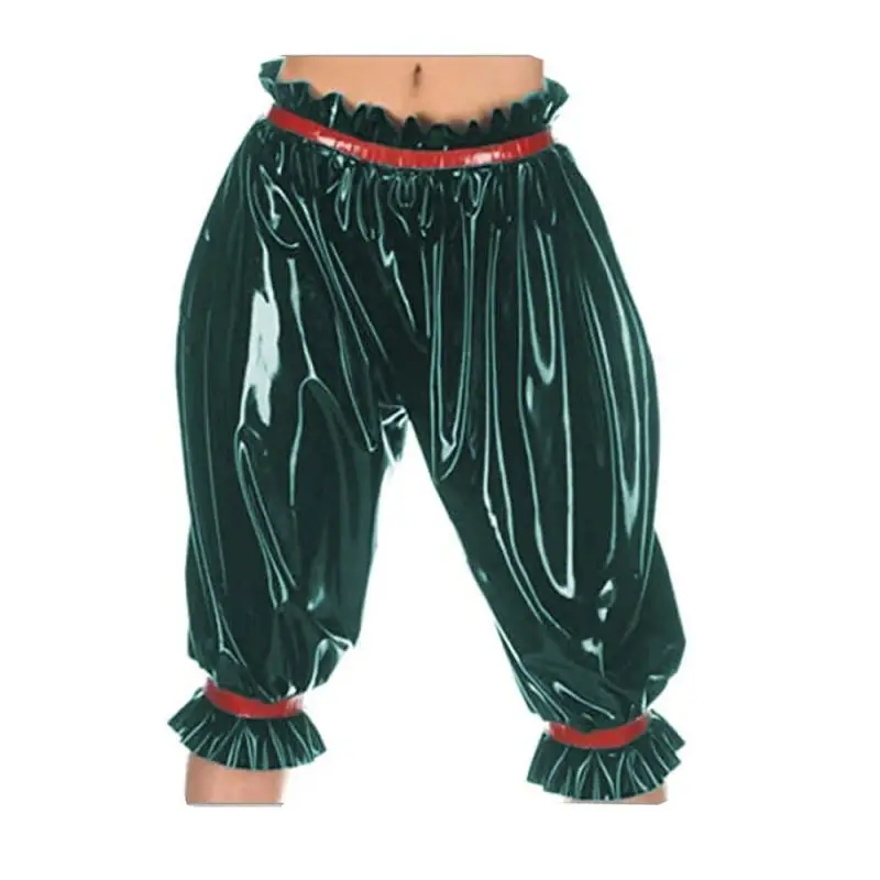 

Fashion PVC Sexy Knee Length Loose Lantern Pants Elastic Waist Radish Pants Loose Capris Can Be Customized In Multiple Colors
